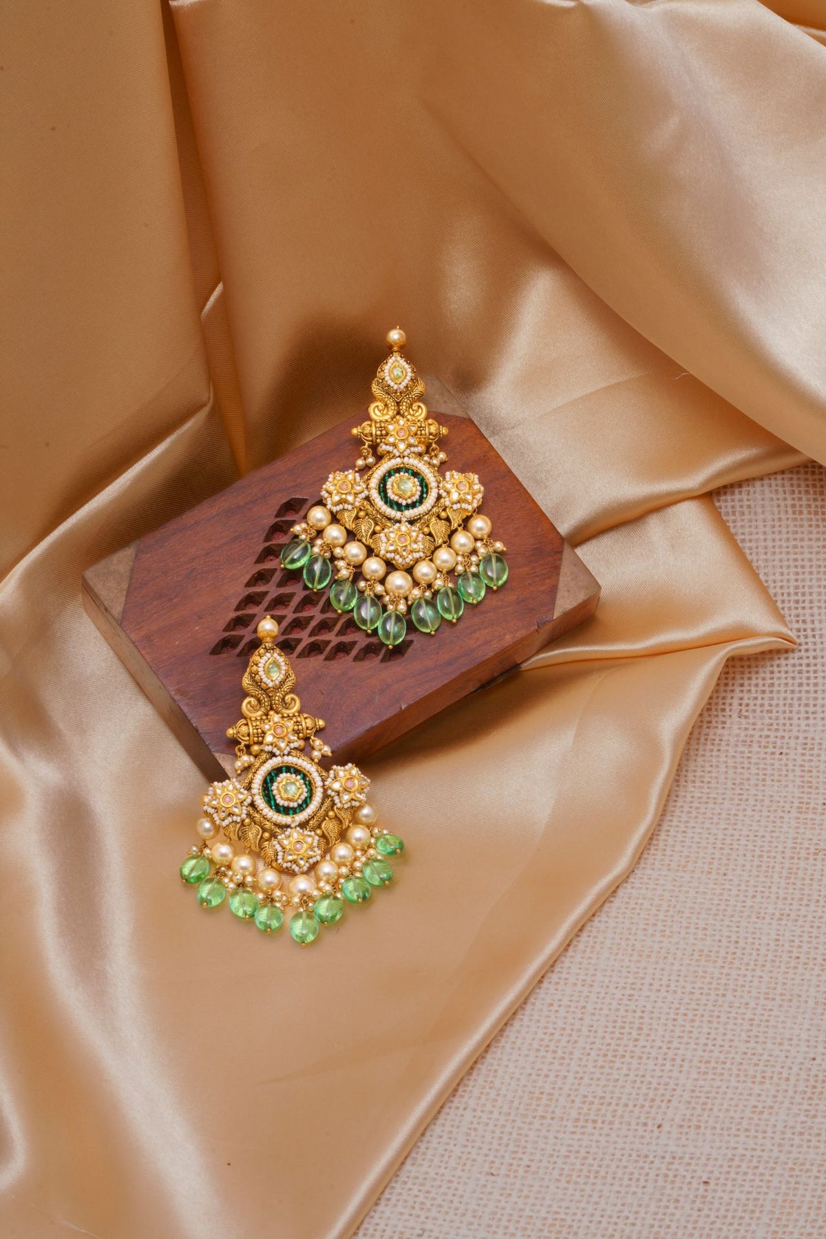 Emerald Chandbali Earrings